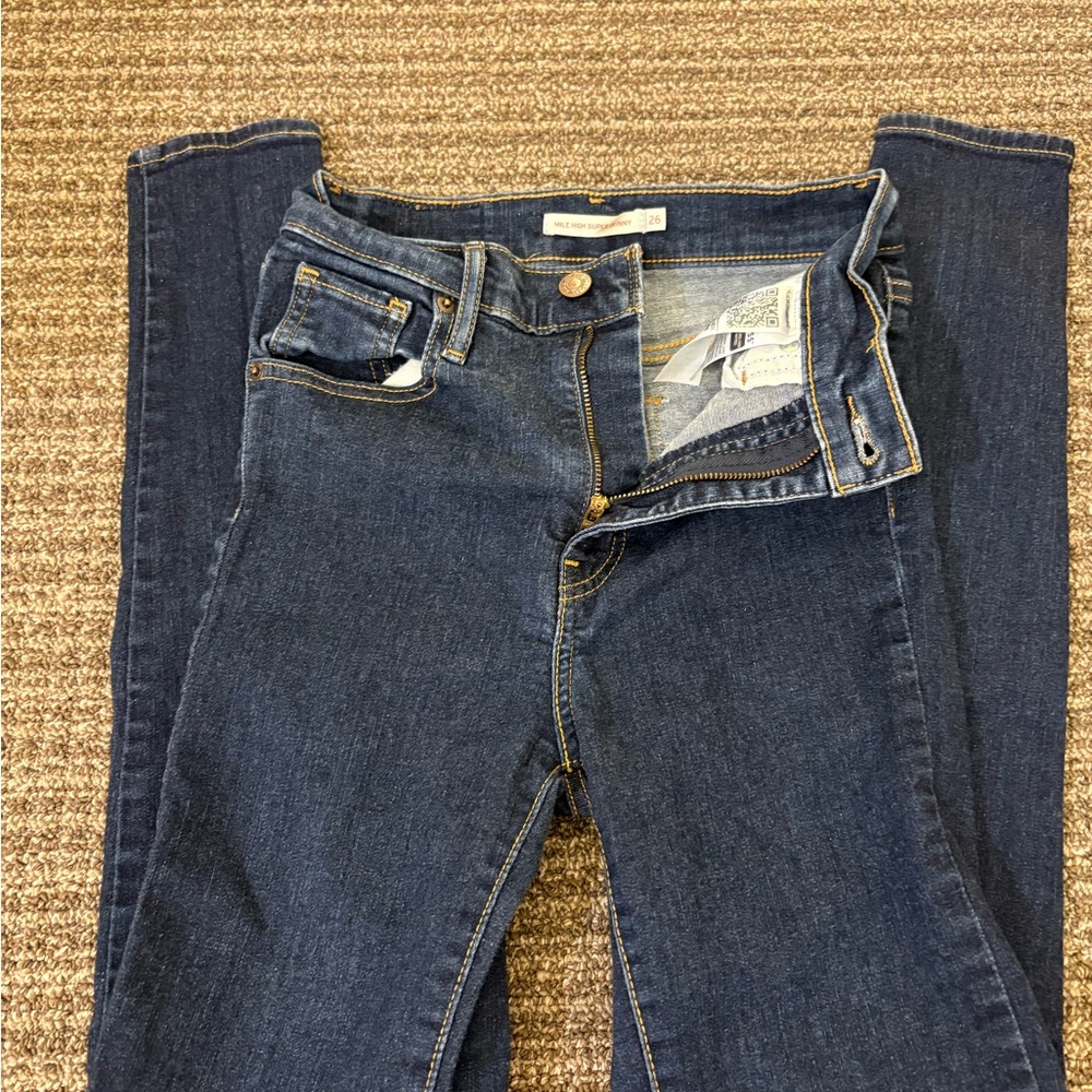 Levi's Dark Blue Skinny Jeans high rise - Picture 2 of 9
